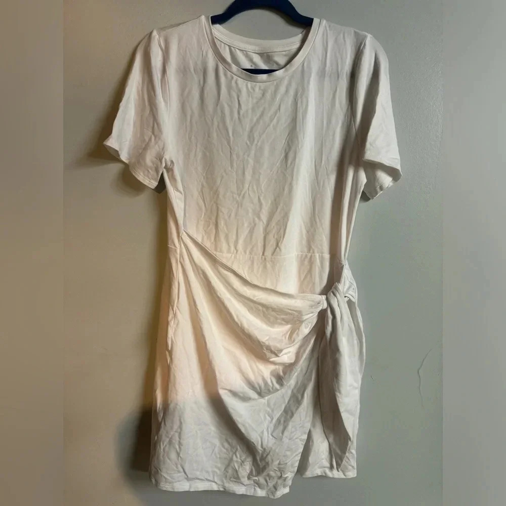 A‎ new day women’s short sleeve shirt wrap dress white medium